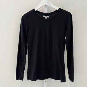TEE BLACK 100% PIMA COTTON LONG SLEEVE T-SHIRT SIZE S